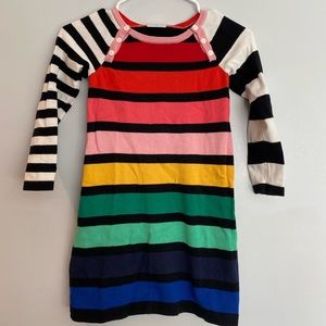 Hanna Andersson knit rainbow stripe sweater dress